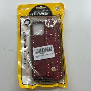 Dark velvet red LV iPhone 11 Pro protection phone case